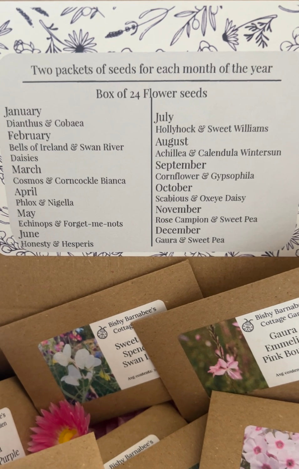 A Year in a Cottage Garden - Flower Box (24 Packs)